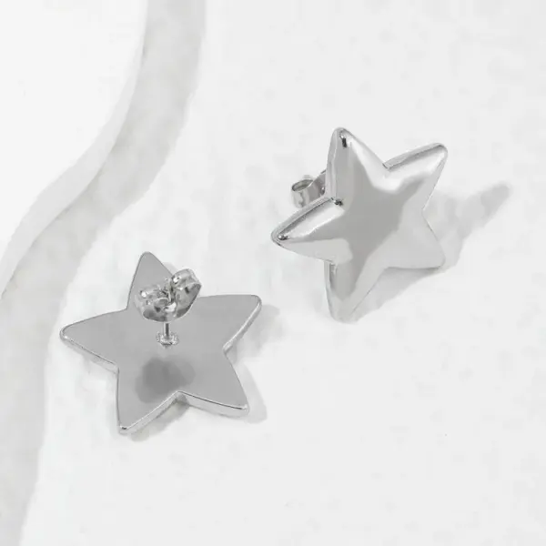 Wholesale PVD Coated 18K Gold Plated Star Stainless Steel IG Style Artistic Waterproof Non Tarnish Ear Studs