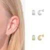 1 Pair Simple Style C Shape Plating Inlay Copper Zircon Gold Plated Ear Studs