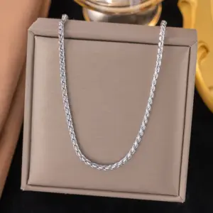 38【H1264】 3mmS Chain Necklace / Steel Color