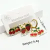 Wholesale 304 Stainless Steel Cherry Strawberry Electroplating Golden Plated Casual Cute Waterproof Non Tarnish Gold Ear Studs