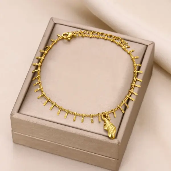 1 Piece Simple Style Conch Eye Shell 304 Stainless Steel Artificial Pearl Waterproof Non Tarnish PVD Coated Real Gold Plated Women's Anklet