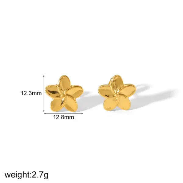 Wholesale PVD Coated Real Gold Plated 18K Gold Heart Shape Flower Butterfly 304 Stainless Steel IG Style Sweet Waterproof Non Tarnish Ear Studs