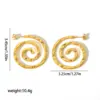 Wholesale PVD Coated Real Gold Plated Circle Lines 304 Stainless Steel Simple Style Commute Waterproof Non Tarnish Ear Studs