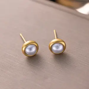 【G3207】A Pearl Earrings / Gold
