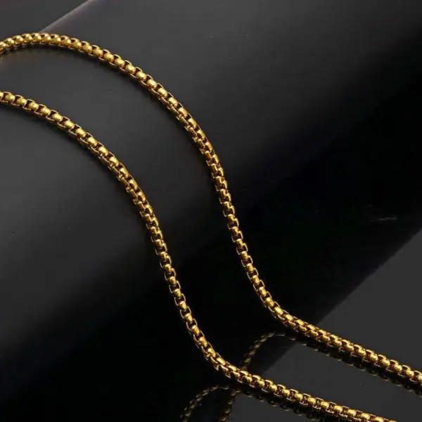 oly-58ce06272a3cc646a4eae58899f36975 Wholesale Vacuum Plating Real Gold Plated 18K White Solid Color 304 Stainless Steel Simple Style Waterproof Non Tarnish 201 Necklace