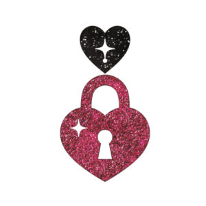 Heart-shaped lock in rose red