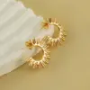 Wholesale 1 Pair Elegant Solid Color Plating Stainless Steel Titanium Steel 18K Gold Plated Ear Studs