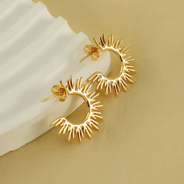 Wholesale 1 Pair Elegant Solid Color Plating Stainless Steel Titanium Steel 18K Gold Plated Ear Studs