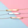 304 Stainless Steel Customization Laser Engraving Solid Color PVD Coated 18K Real Gold Plated Simple Style Waterproof Non Tarnish Bracelets