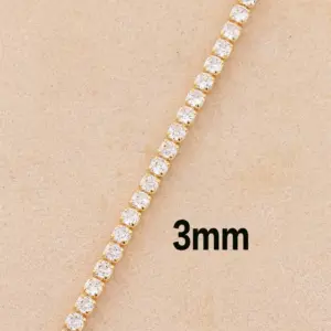 3mm White Diamond-Gold