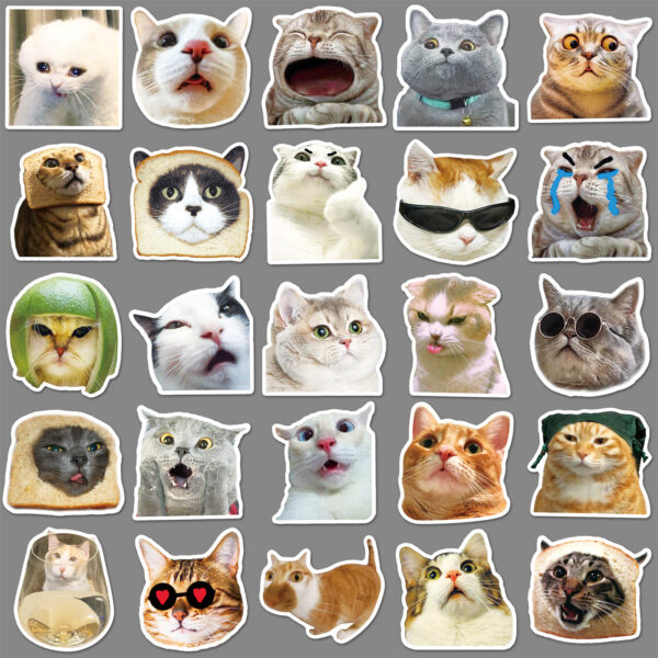 Wholesale 50pcs cat expression bag graffiti personality sticker