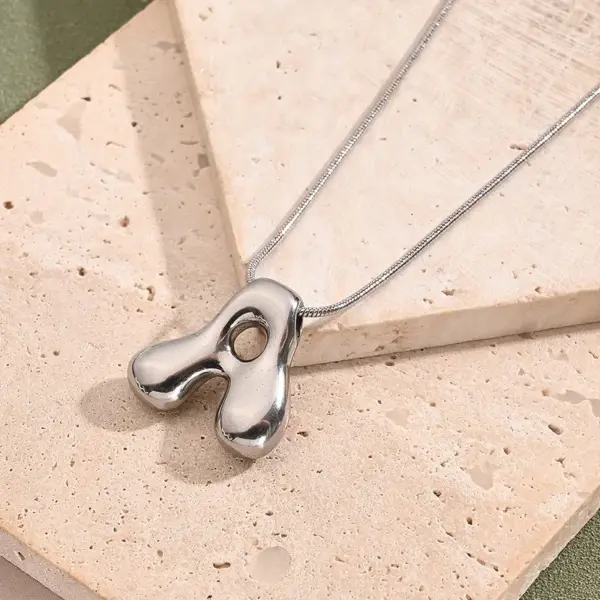 Wholesale Jewelry Casual Modern Style Simple Style Letter 304 Stainless Steel Handmade Polishing Snake Chain Pendant Necklace