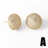1 Pair Simple Style Commute Heart Shape Inlay Copper Zircon 18K Gold Plated Ear Studs
