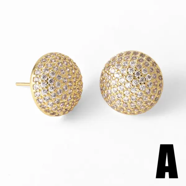 1 Pair Simple Style Commute Heart Shape Inlay Copper Zircon 18K Gold Plated Ear Studs