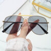 Wholesale European and American Ladies Toad Mirror Metal Large Frame Sunglasses 2024 New Sunglasses Ins Popular Same Style Sunglasses