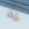 Wholesale Stainless Steel Copper Simple Style Four Leaf Clover Plating Inlay Zircon Pendant Necklace