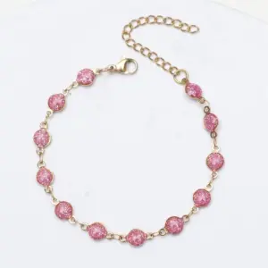 Gold + Pink / Anklet 21 5cm