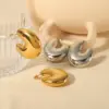 Wholesale PVD Coated Real Gold Plated U Shape 304 Stainless Steel Simple Style Waterproof Non Tarnish Ear Studs