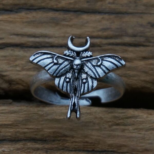Wholesale Witchcraft Death Moth Ring: Insect Skull Butterfly Pendant Christmas-Mysterious Jewelry Gift