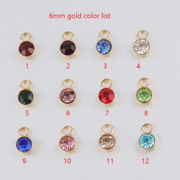 Wholesale Mirror Finish Stainless Steel Pendant Necklace Simple Personalized Round Disc Birthstone Charm Jewelry Accessory