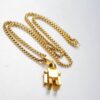 Wholesale Hip Hop Robot Gold Titanium Necklace