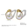304 Stainless Steel Asymmetrical Irregular Electroplating Golden Plated Elegant Simple Style Waterproof Non Tarnish Asymmetrical Hoop Earrings