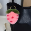 Wholesale Girl's Heart South Korea Cute Imitation Rex Rabbit Fur Small Strawberry Bag Pendant High-grade Plush Cartoon Car Keychain Pendant