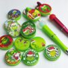 Wholesale Silicone printed round Christmas glowing beads