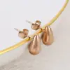PVD Coated 18K Gold Plated Water Droplets Stainless Steel Basic Waterproof Non Tarnish Ear Studs
