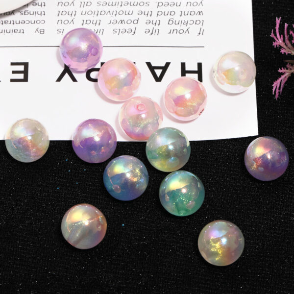 Wholesale 16mm Acrylic Luminous Fine Flash Small Beads DIY Beaded Pen Accessories Bracelet Necklace Beads