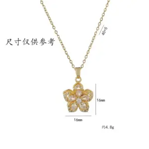 X2118 White Bauhinia Zircon Necklace