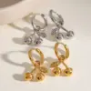 304 Stainless Steel Cherry PVD Coated 18K Gold Plated IG Style Gold Drop Earrings