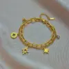 Wholesale Fashion Star 304 Stainless Steel 18K Gold Plated Stainless Steel Bracelets In Bulk