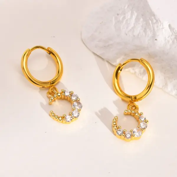 Wholesale 1 Pair Simple Style Butterfly Elephant Plating Inlay Stainless Steel Copper Zircon Drop Earrings