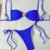 Wholesale 2025 new European and American split swimsuit cross-border shell awstring solid color sexy bikini foreign trade bikini