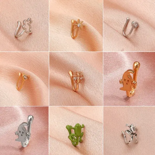 Nose Rings & Studs Retro Fashion U Shape Copper Zircon