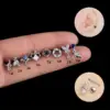 1 Piece 316L Stainless Steel Copper Zircon Ear Cartilage Rings & Studs Moon Water Droplets Heart Shape Waterproof Non Tarnish Surgical Steel