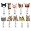 Wholesale Acrylic Kitty Expression Bag Retractable Rotating Badge Reel Doctor Nurse Keychain Card Easy Pull-up Buckle