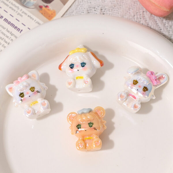 Wholesale Color-plated 3D cat beaded overalls