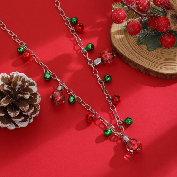 Wholesale Christmas colorful bell bracelet necklace
