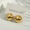 Electroplating Golden Plated Silver Plated Round Oval 304 Stainless Steel Casual Modern Style Simple Style Polishing Earrings