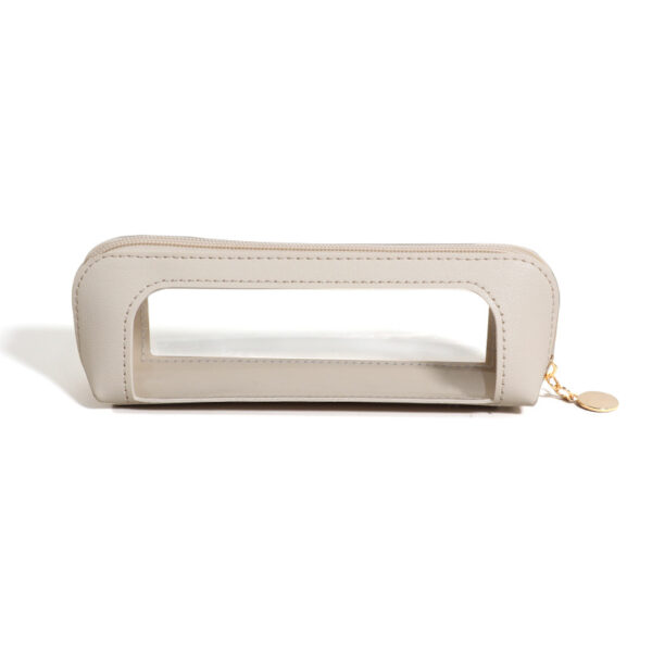 Wholesale Leather transparent large capacity pencil case