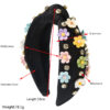 Wholesale Cross-Border New Fashion Sweet and Cute Little Fresh Headband Candy Color Diamond Flower Accessories Wide-Brimmed Headband Hair Accessories