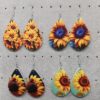 Wholesale Stunning Sunflower Teardrop Earrings