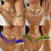 Wholesale Cross-border Bohemian Color Rice Beads Rope Necklace Bracelet suit Beach Wind Starfish Bracelet 12-piece Set
