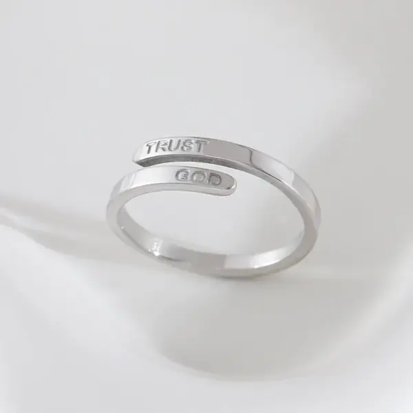 Wholesale Jewelry Simple Style Classic Style Letter 304 Stainless Steel Open Rings