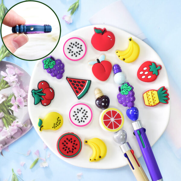 Wholesale Cute cartoon fruit series soft gel ballpoint pen beads