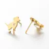 PVD Coated 18K Gold Real Gold Plated Dog Cat 304 Stainless Steel Fashion Waterproof Non Tarnish Ear Studs