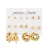 Wholesale Retro Butterfly Alloy Artificial Pearls Gold Plated Earring Sets For Women'S Street