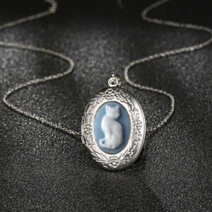 Wholesale Junyan Cross-Border Foreign Trade Gothic Elegant Simple Cat Pattern Pendant Necklace Oval Women's Jewelry Gift